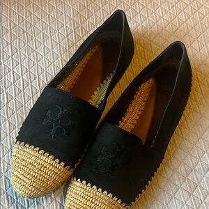 Tory Burch Black and Tan Espadrilles